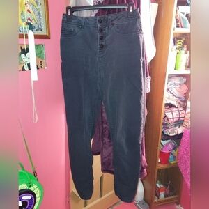 Black Buttonfly Highwaist Skinny Jeans With Defects